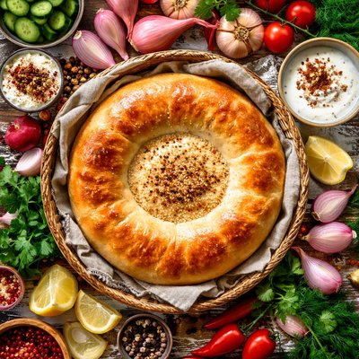 Image of Tajik Non Flat Bread with Shallots