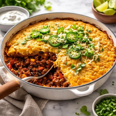 Image of Tamale Pie with Cornmeal Cheese Crust