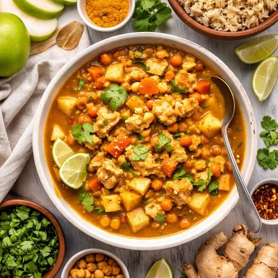 Image of Tangy Apple Curry Chicken and Veggie Stew