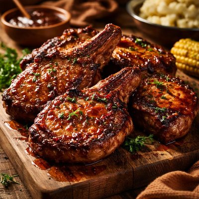 Image of Tangy Barbecued Pork Chops
