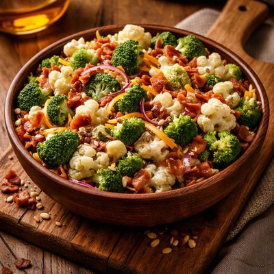 Image of Tangy Broccoli and Cauliflower Salad