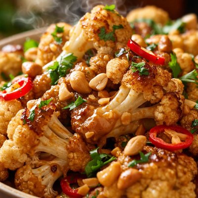 Image of Tangy Cauliflower with Peanut Sauce