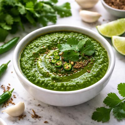 Image of Tangy Coriander Cilantro Mint Chutney