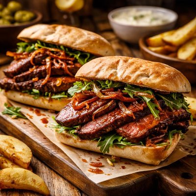 Image of Tangy Flank Steak Sandwiches