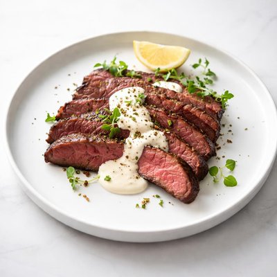 Image of Tangy Flank Steak with Horseradish Cream