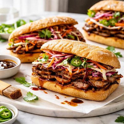 Image of Tangy Sliced Pork Sandwiches