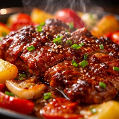 Image of Tangy Sweet and Sour Pork Shoulder Steak Bake