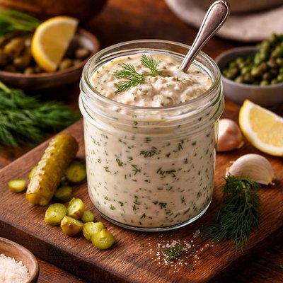 Image of Tangy Tartar Sauce Made with Dill Pickles Not Sweet