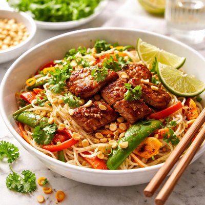 Image of Tangy Thai Pork with Noodles