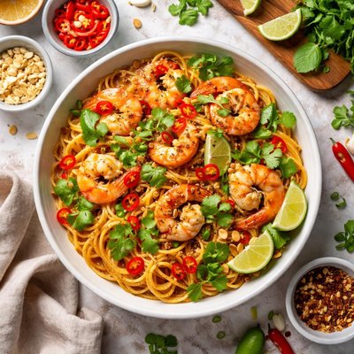 Image of Tantalizing Thai Shrimp Pasta