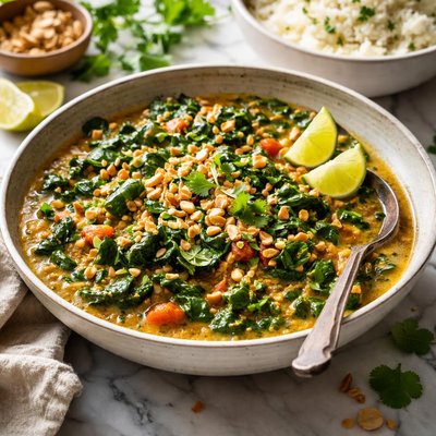 Image of Tanzanian Curried Spinach with Peanut Butter