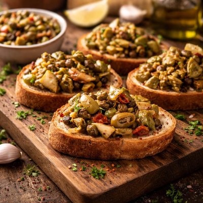 Image of Tapenade Artichoke Hearts on French Bread