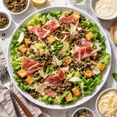 Image of Tapenade Caesar Salad with Prosciutto