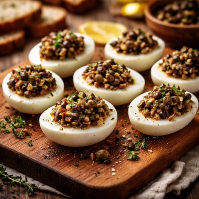 Image of Tapenade Filled Egg Halves