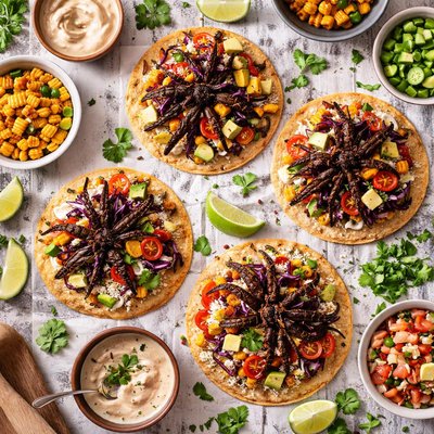 Image of Tarantula Tostadas or Tacos