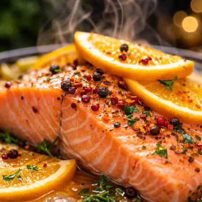 Image of Tasmanian Pepper Poached Salmon with Orange