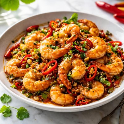 Image of Tasmanian Shrimp with Red Chilies