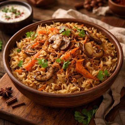 Image of Taste of Heaven Mushroom and Carrots Biryani