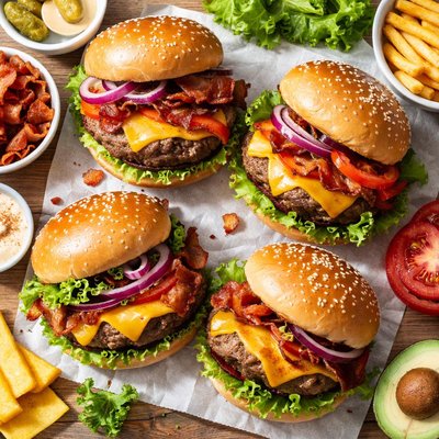 Image of Tastiest Cheddar Bacon Burgers