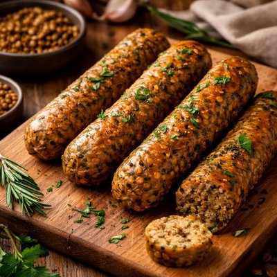 Image of Tasty Low Cal Green Lentils Vegetarian Sausages