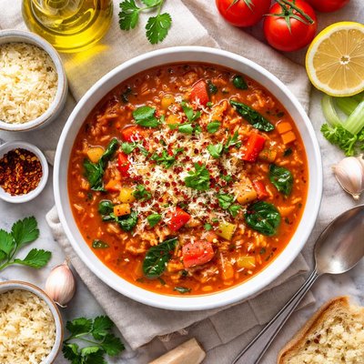 Image of Tasty Tomato Rice Soup