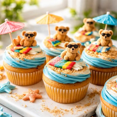 Image of Teddy Bear Vacation Cupcakes