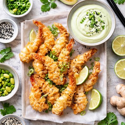 Image of Tempura Shrimp with Wasabi Cream Dipping Sauce