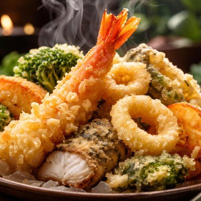 Image of Tempura Vegetables Also Fish Shrimp or Calamari Rings