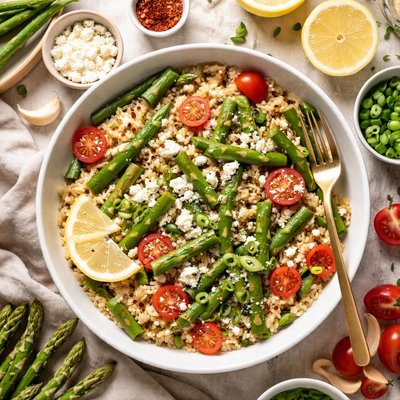 Image of Ten Minute Tasty Asparagus and Brown Rice