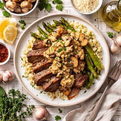 Image of Whole30 Tender Beef with Rich Mushroom Sauce