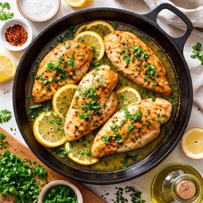 Image of Tender Lemon Parsleyed Chicken Stove or Oven