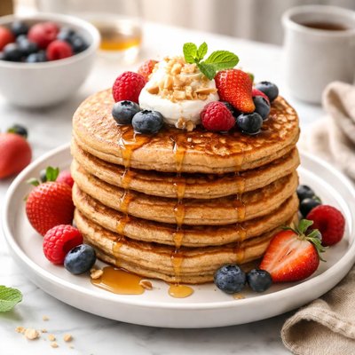Image of Tender Whole Wheat Yogurt Pancakes