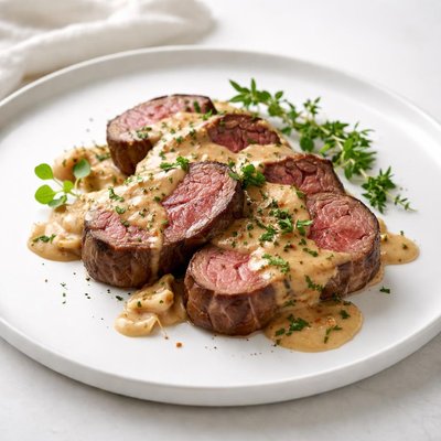 Image of Tenderloins with Roasted Garlic Sauce