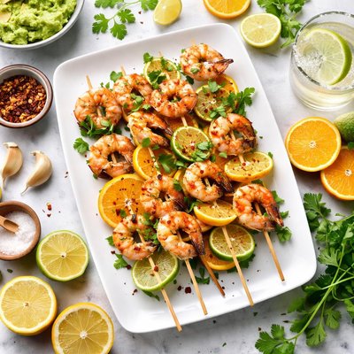 Image of Tequila Citrus Shrimp Skewers Low Fat