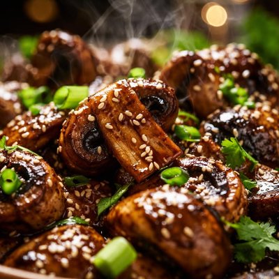 Image of Teriyaki and Sesame Roasted Mushrooms