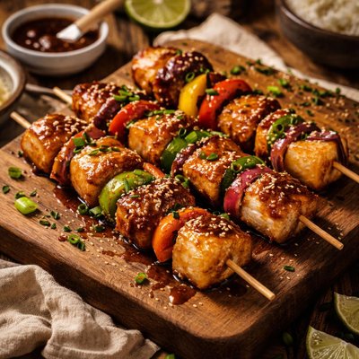 Image of Teriyaki Fish Kabobs
