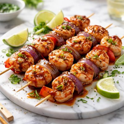 Image of Teriyaki Shrimp and Scallop Kebabs