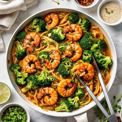 Image of Teriyaki Shrimp Broccoli with Pasta
