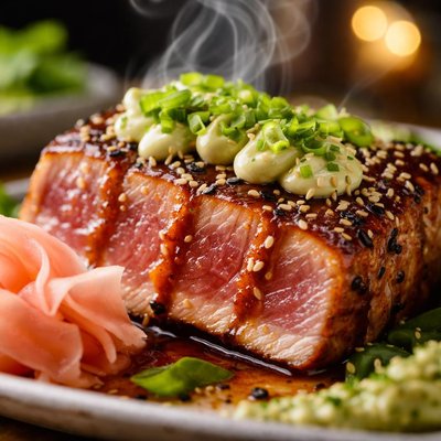 Image of Teriyaki Tuna with Wasabi Mayonnaise and Pickled Ginger