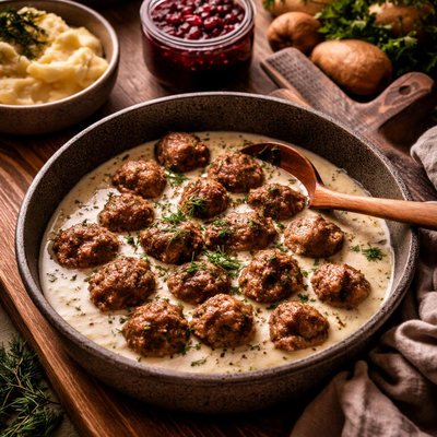 Image of Tessa Kiros Finnish Meatballs with Allspice Sour Cream and Lin