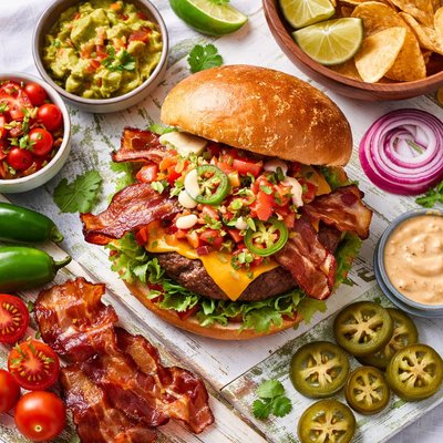 Image of Tex Mex Bacon Cheeseburger