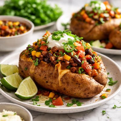 Image of Tex Mex Baked Potatoes with Chili