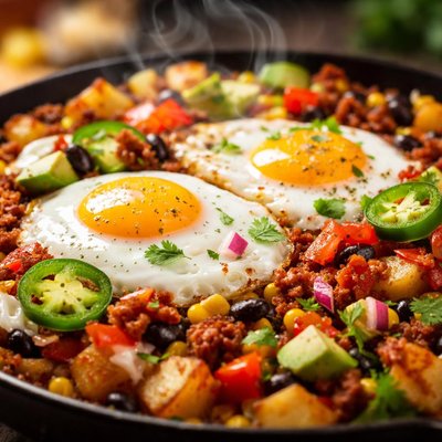 Image of Tex Mex Breakfast Hash and Eggs