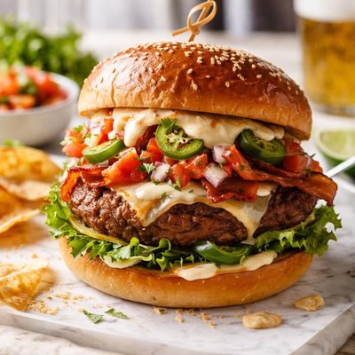 Image of Tex Mex Burger with Cajun Mayo