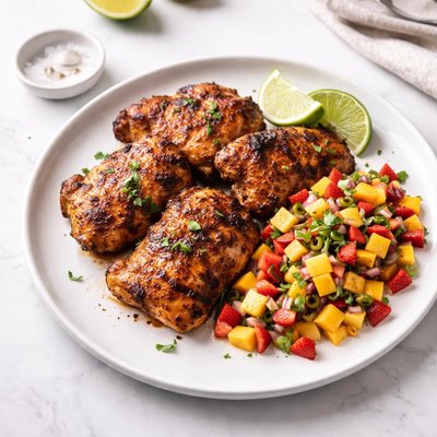 Image of Tex Mex Pan Thighs with Fresh Fruit Salsa
