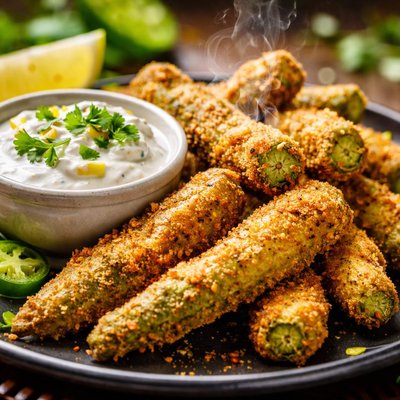 Image of Texas Okra Fingers W Jalapeno Sour Cream