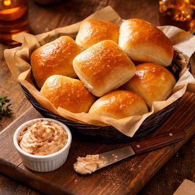Image of Texas Roadhouse Buttery Dinner Rolls with Cinnamon Butter