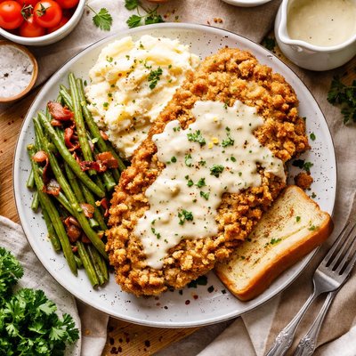Image of Texas Style Chicken Fried Steak with Cream Gravy