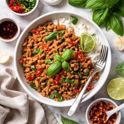 Image of Cerdo al Albahaca tailandés sin soja