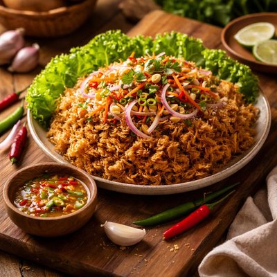 Image of Thai Catfish Salad Yam Pla Dook Foo